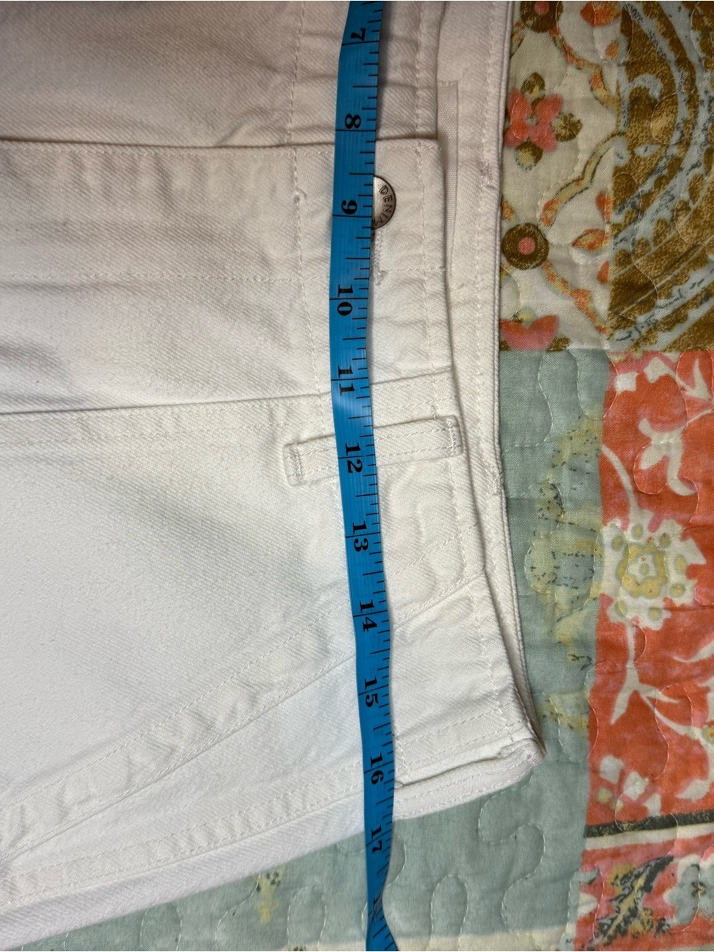 Denim Forum White Straight Leg High-Rise Jeans Preppy The John Highrise Loose - Picture 9 of 13